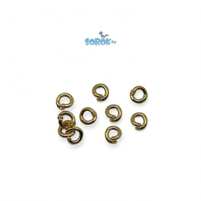 КОЛЬЦО разъемное с зажимом, позолота 18К, 5,5 x1,2мм
