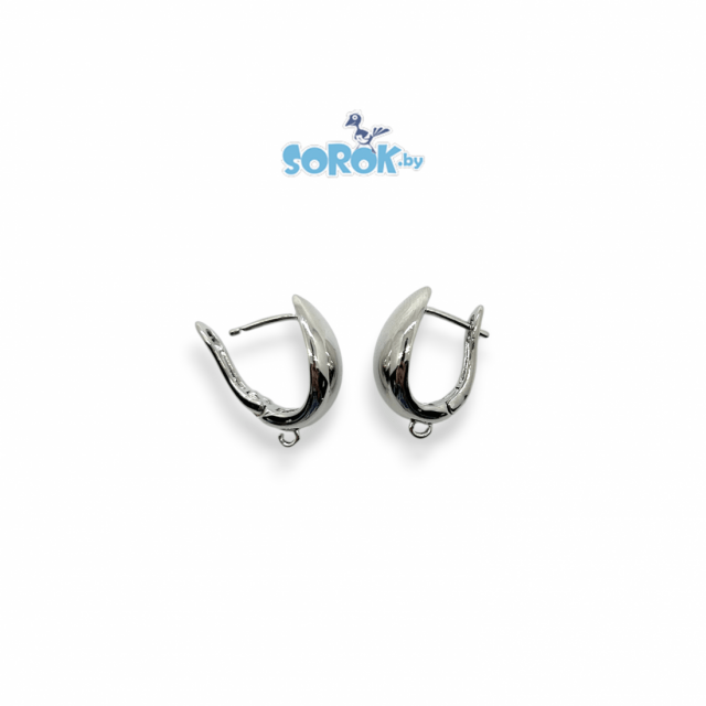 ШВЕНЗА капля, английский замок, родий / ПАРА