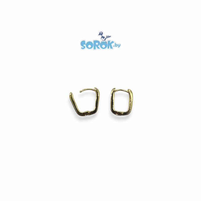 ШВЕНЗЫ конго , прямоугольник 3-х рядный, позолота 18К / ПАРА 