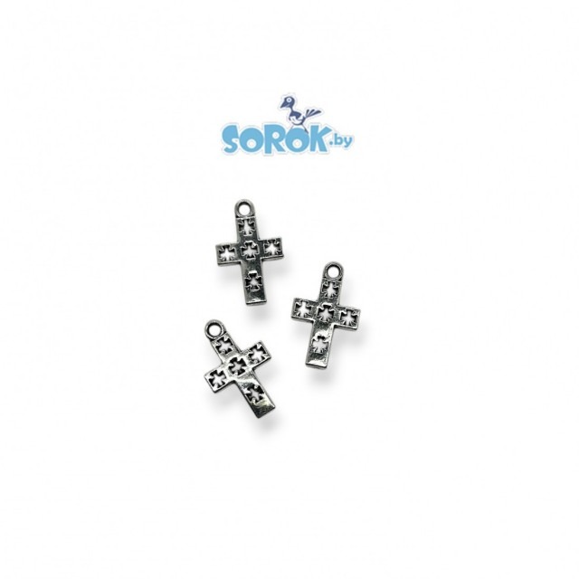 ПОДВЕСКА, геральдический крест, цвет серебро, 17х10мм