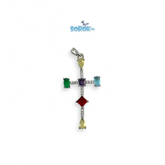 ПОДВЕСКА с разноцветными цирконами 