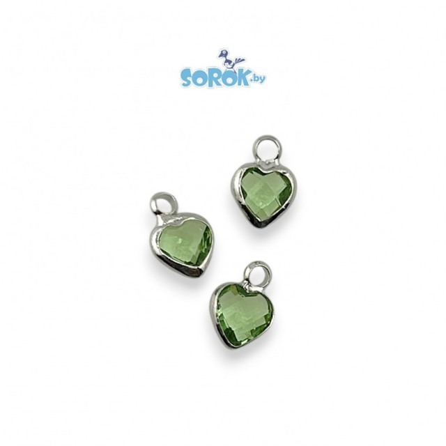 ПОДВЕСКА, сердце, Prenite, родий,9х7мм
