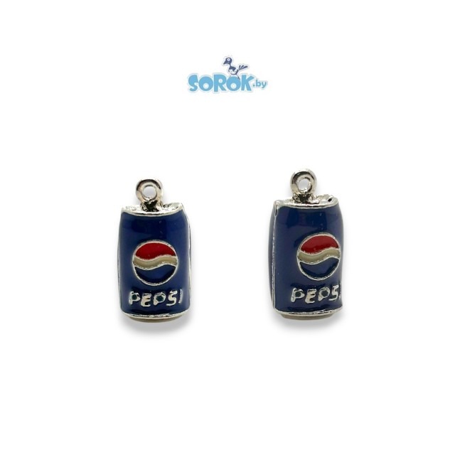 ПОДВЕСКА, банка Pepsi, родий, 19мм