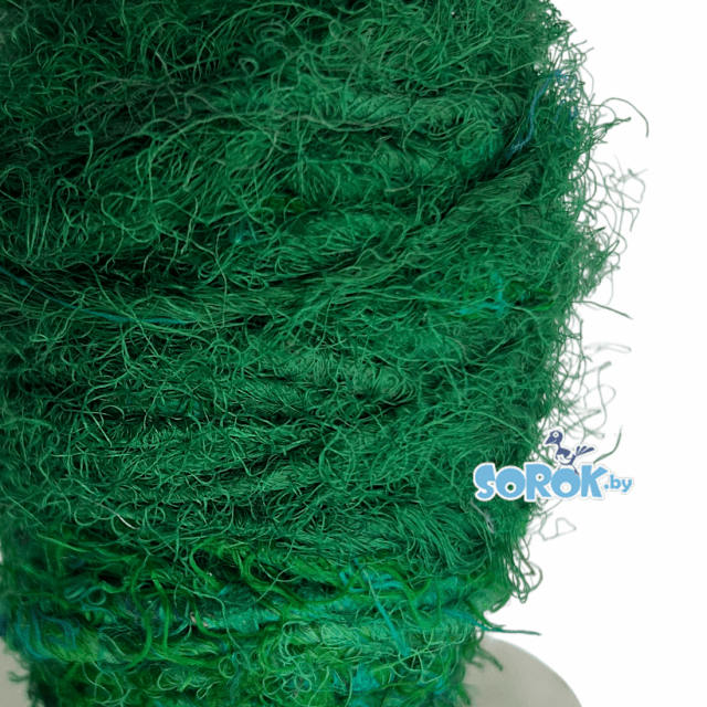 ШЕЛКОВАЯ нить, букле, Forest Green, 2-3мм