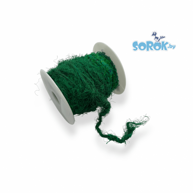 ШЕЛКОВАЯ нить, букле, Forest Green, 2-3мм