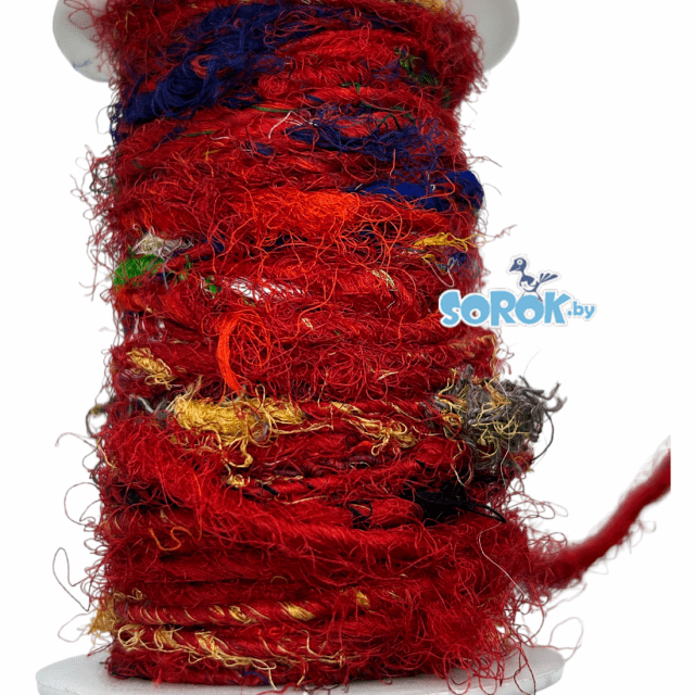 ШЕЛКОВАЯ нить, букле, Red, 2-3мм