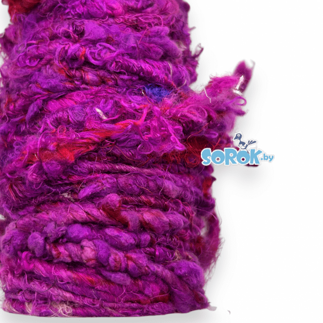 ШЕЛКОВАЯ нить, букле, Fuchsia, 2-3мм