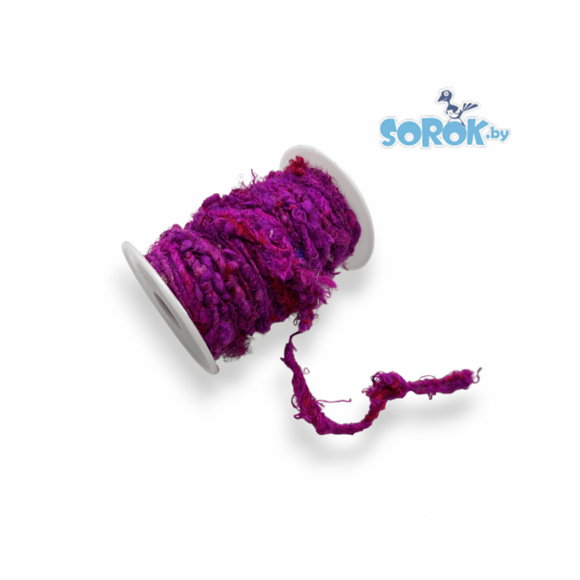 ШЕЛКОВАЯ нить, букле, Fuchsia, 2-3мм