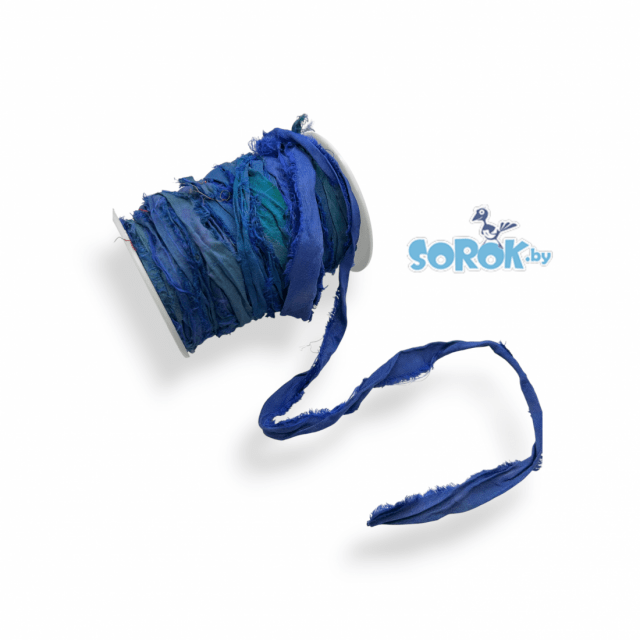 ШЕЛКОВАЯ лента-нить, Sapphire, 6-8мм ШЕЛКОВАЯ лента-нить, Sapphire, 6-8мм