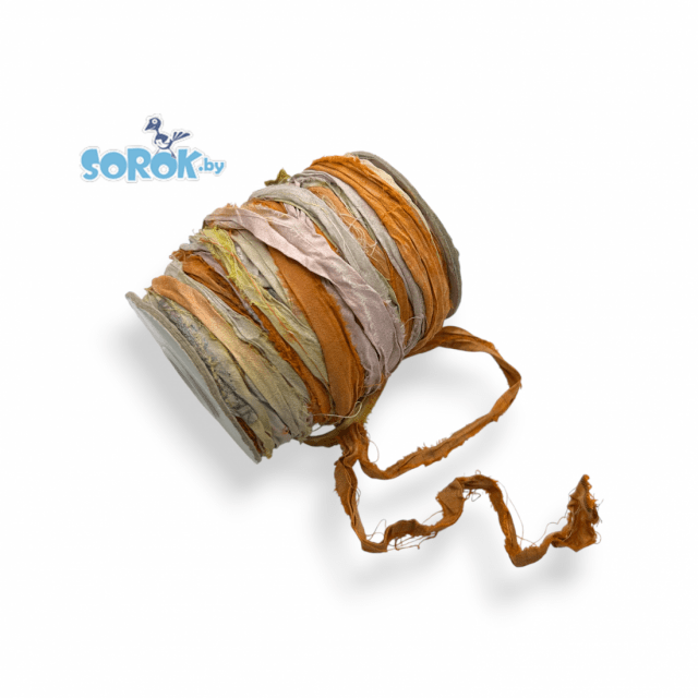 ШЕЛКОВАЯ лента-нить, Yellow-Orange, 6-8мм ШЕЛКОВАЯ лента-нить, Yellow-Orange, 6-8мм