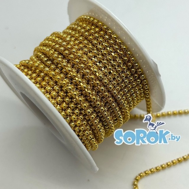 СТРАЗОВАЯ ЛЕНТА Gold Satin, золото (2мм)