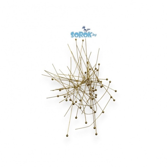 ПИНА с шариком, сталь, позолота