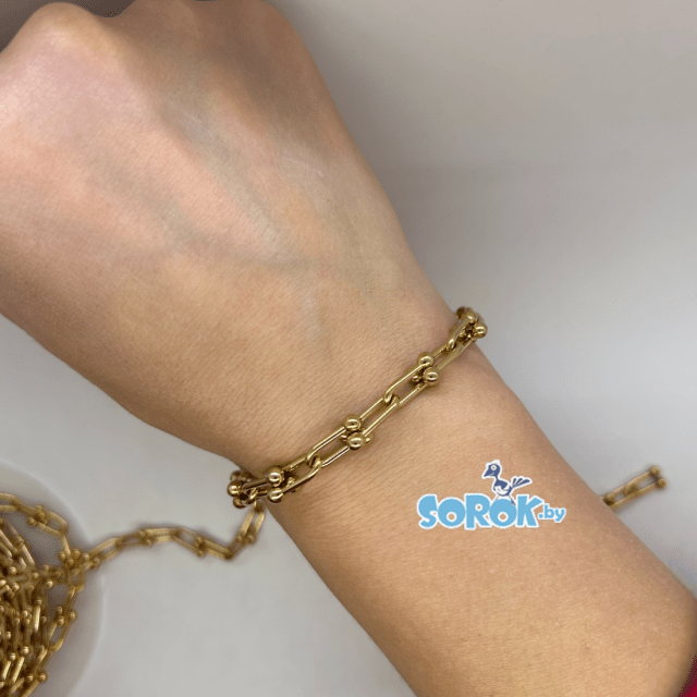 ЦЕПЬ Тиффани, сталь, цвет золото (13х6мм) ЦЕПЬ Тиффани, сталь, цвет золото (13х6мм)