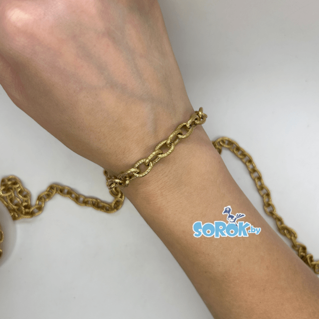 ЦЕПЬ якорная твист, сталь, цвет золото (11х8мм)