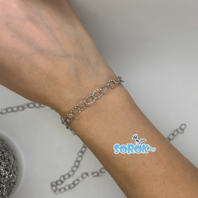 ЦЕПЬ овал чеканка, сталь (9х6мм) ЦЕПЬ овал чеканка, сталь (9х6мм)