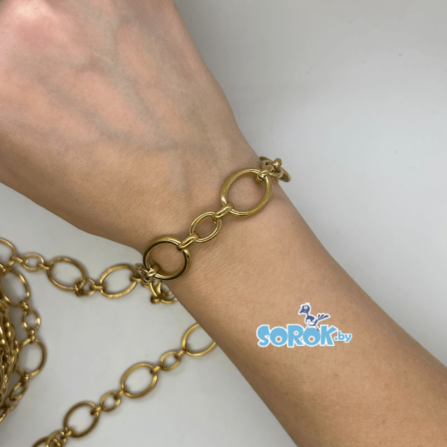 ЦЕПЬ овал комбо 1к1, сталь, цвет золото (21х16мм) ЦЕПЬ овал комбо 1к1, сталь, цвет золото (21х16мм)