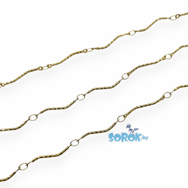 ЦЕПЬ палочка витая, сталь, цвет золото
