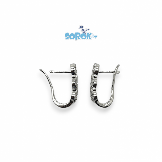 СЕРЬГИ родированные Цепь малая 20мм