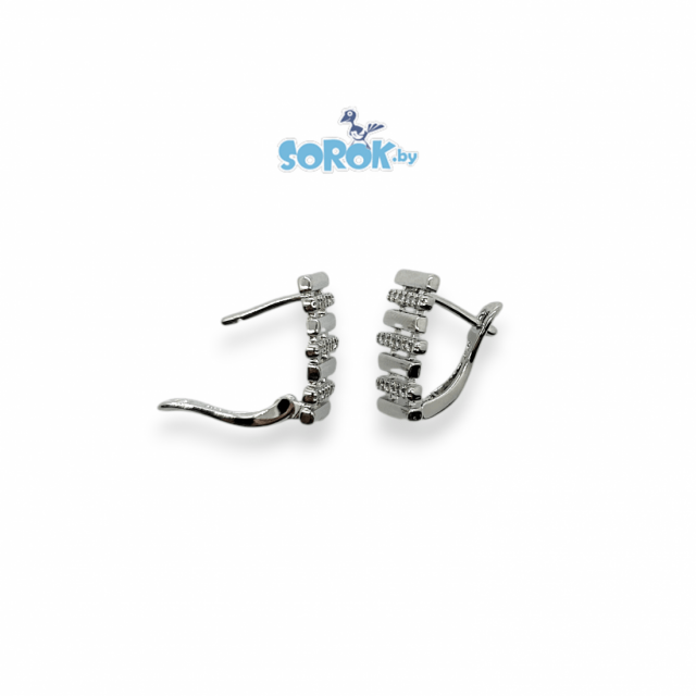 СЕРЬГИ родированные Агата 15мм