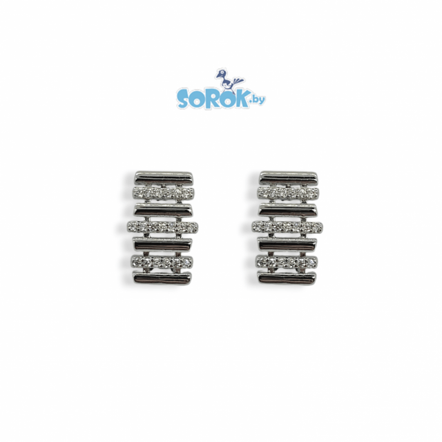 СЕРЬГИ родированные Агата 15мм