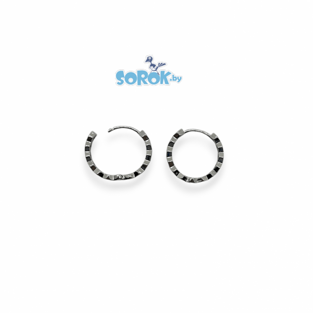 СЕРЬГИ родированные Alice 20мм / ПАРА