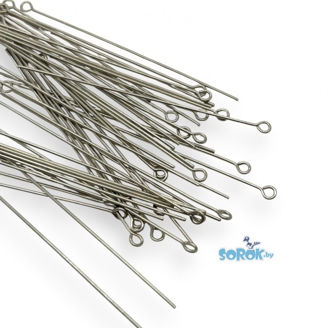 ПИНА с петлей, посеребряная, 0,7мм