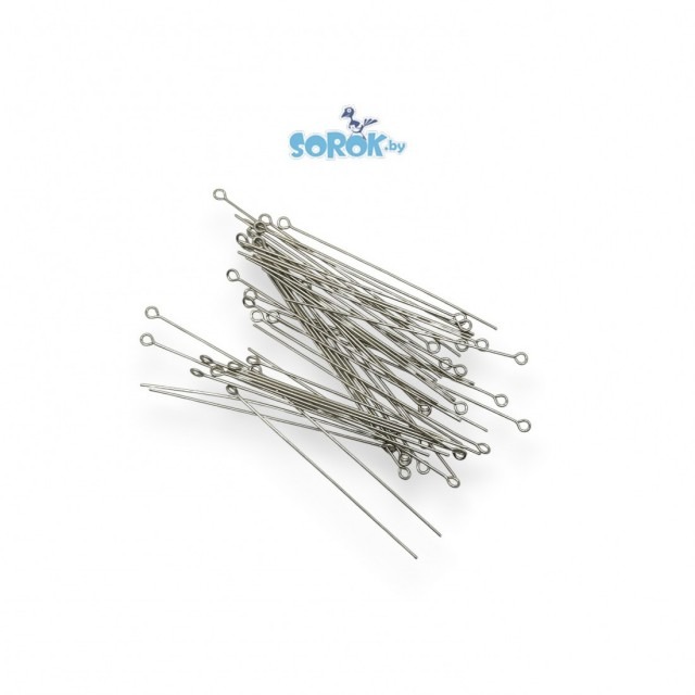 ПИНА с петлей, посеребряная, 0,7мм
