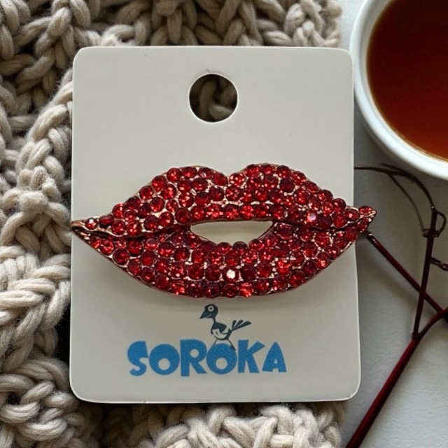 БРОШЬ, Губы, позолота